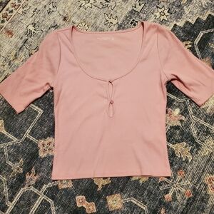 Abercrombie & Fitch Dusty Pink Short Sleeve Top